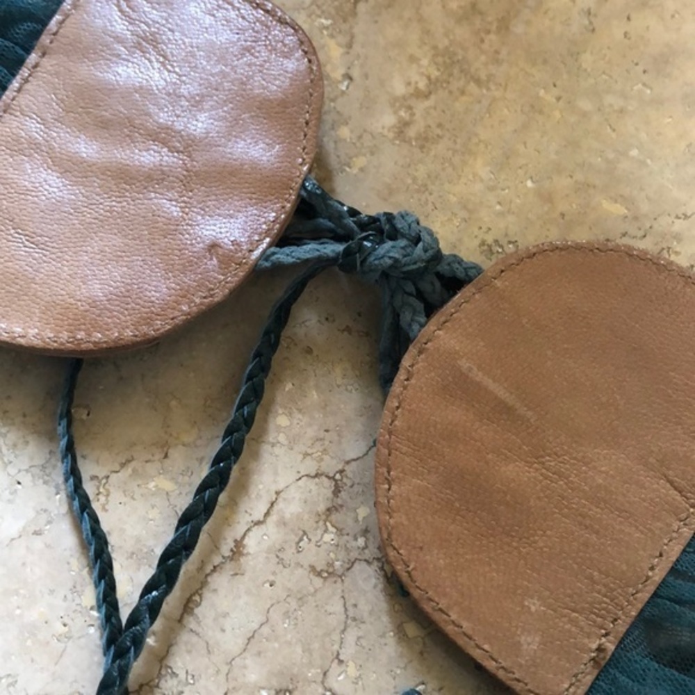 Vintage unique teal faux leather embellished belt - Picture 10 of 10